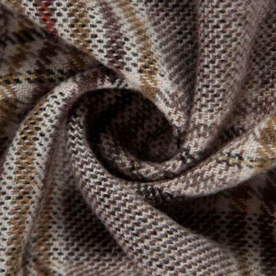 Sjaal - Tartan - Glen Plaid Pattern - Licht Bruin - Creme - 180 x 75 cm