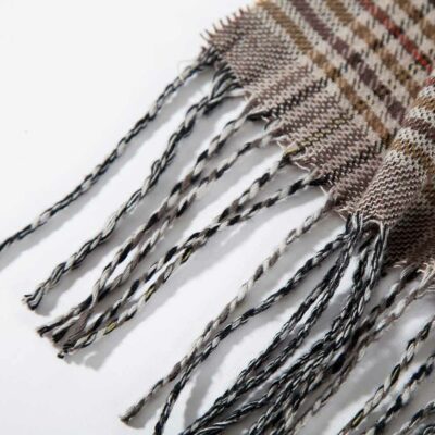 Sjaal - Tartan - Glen Plaid Pattern - Licht Bruin - Creme - 180 x 75 cm