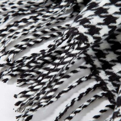 Sjaal - Tartan - Hound Tooth - Black & White - zwart - wit - 180 x 75 cm