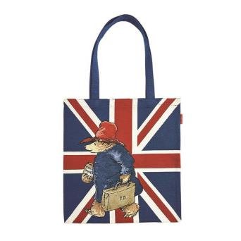 Boodschappentas - Luxe gobelinstof - Flat bag - Union Jack - Engelse Vlag met Beertje Paddington