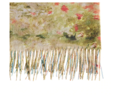 Sjaal - Pashmina - Kunst - Claude monet - Poppy field - 70 x 200 cm met 10 cm franjes.