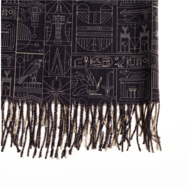 Sjaal - Pashmina - Egyptian - Egypte – British Museum - 70 x 200 cm met 10 cm franjes.